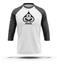 Load image into Gallery viewer, White &amp; Heather Charcoal 3/4 Sleeve Raglan - GRNDRZ
